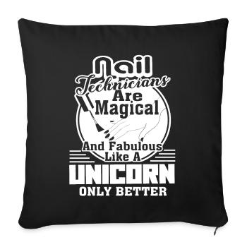 Nail Technician Nail Technician Magical - Sofa pillowcase 17,3'' x 17,3'' (45 x 45 cm) - black - Front