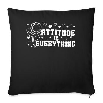 Attitude is Everything Inspirational Quote Hippie - Sofakissenbezug 45 x 45 cm - Schwarz - Vorne