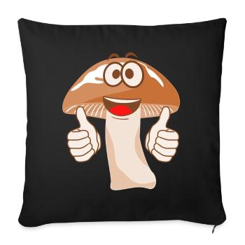 Mushrooms Mushroom Mushroom Pickers - Sofa pillowcase 17,3'' x 17,3'' (45 x 45 cm) - black - Front