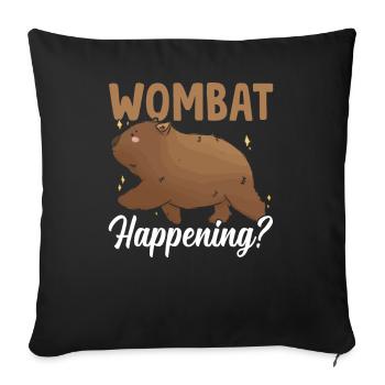 Wombat Happening Australian Animals Propriétaire - Housse de coussin décorative 45 x 45 cm - noir - Devant