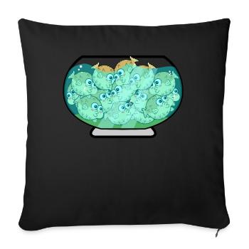 Puffer Fish Aquarium Puffer Fish - Housse de coussin décorative 45 x 45 cm - noir - Devant