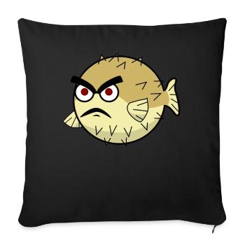 Poisson-globe maléfique - Housse de coussin décorative 45 x 45 cm - noir - Devant