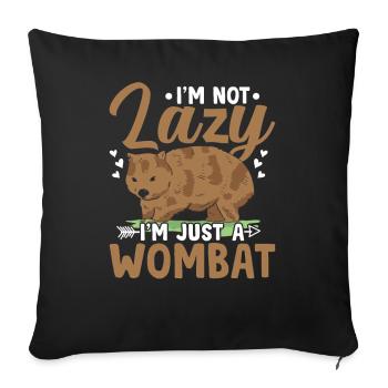 I'm just a Wombat Australian Animals owner - Sofa pillowcase 17,3'' x 17,3'' (45 x 45 cm) - black - Front