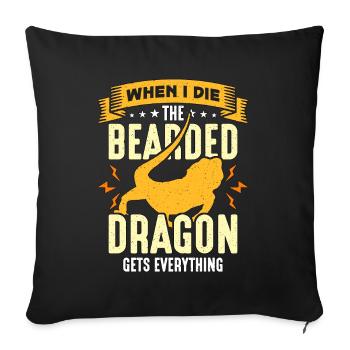 Bearded Dragon When I Die The Bearded Reptiles - Sofa pillowcase 17,3'' x 17,3'' (45 x 45 cm) - black - Front