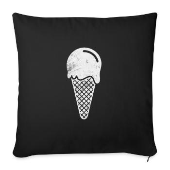 Glace - Housse de coussin décorative 45 x 45 cm - noir - Devant