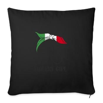 Fille italienne - Housse de coussin décorative 45 x 45 cm - noir - Devant