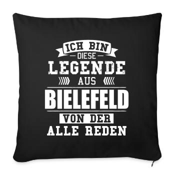 Stadt Bielefeld Deutschland Legende Spruch - Sofakissenbezug 45 x 45 cm - Schwarz - Vorne