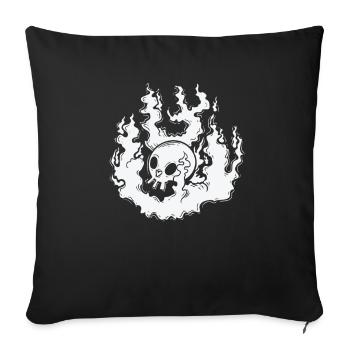Burning Bone Skull Gothic Styl - Sofa pillowcase 17,3'' x 17,3'' (45 x 45 cm) - black - Front