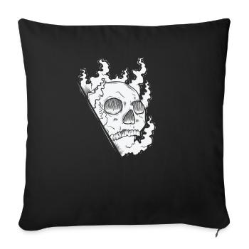 Burning Bone Skull Creepy Gothic Style - Sofa pillowcase 17,3'' x 17,3'' (45 x 45 cm) - black - Front