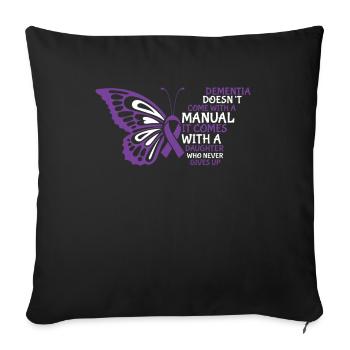 Démence Butterly Daughter Support - Alzheimer’s - Housse de coussin décorative 45 x 45 cm - noir - Devant