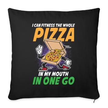 Pizza In My Mouth Calisthenics für Männer und - Sofakissenbezug 45 x 45 cm - Schwarz - Vorne