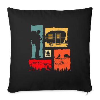 Camper Retro - Sofa pillowcase 17,3'' x 17,3'' (45 x 45 cm) - black - Front