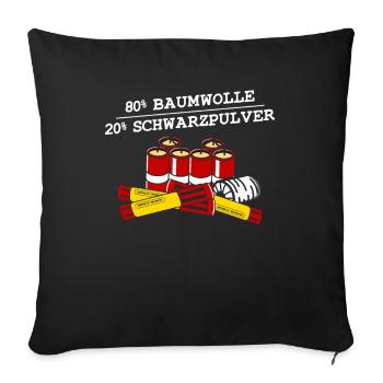 80% Baumwolle 20% Schwarzpulver - Sofakissenbezug 45 x 45 cm - Schwarz - Vorne