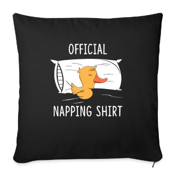 Chemise officielle de sieste Canard en caoutchouc - Housse de coussin décorative 45 x 45 cm - noir - Devant