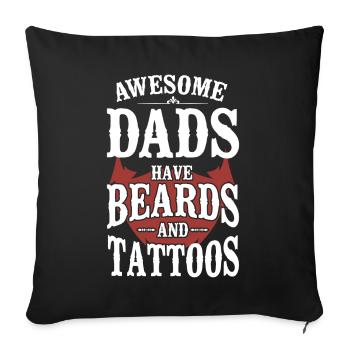Amant barbe Homme barbu Papa - Housse de coussin décorative 45 x 45 cm - noir - Devant