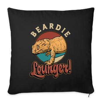 Bearded Dragon Beardie Lounger Herpetology Lizard - Sofa pillowcase 17,3'' x 17,3'' (45 x 45 cm) - black - Front