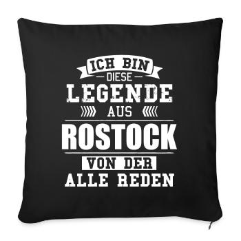 Stadt Rostock Deutschland Legende Spruch - Sofakissenbezug 45 x 45 cm - Schwarz - Vorne