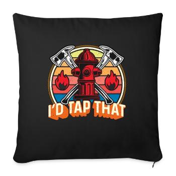 Chef pompier Je ferais appel à ce service d’incendie rétro - Housse de coussin décorative 45 x 45 cm - noir - Devant
