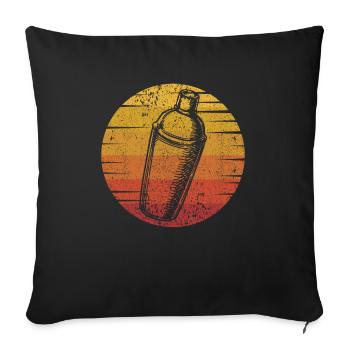 Retro Bartender Mixologist Barmann Bardame - Sofakissenbezug 45 x 45 cm - Schwarz - Vorne