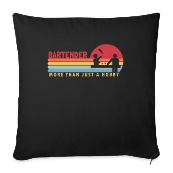 Barman plus qu’un barman amateur Mixologiste - Housse de coussin décorative 45 x 45 cm - noir - Devant