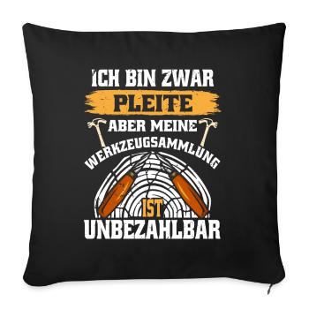 Holzschnitzer Holzschnitzerei - Sofakissenbezug 45 x 45 cm - Schwarz - Vorne