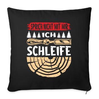 Holzschnitzer Holzschnitzerei - Sofakissenbezug 45 x 45 cm - Schwarz - Vorne