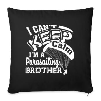 Parasailing I'm A Parasailing Brother - Sofa pillowcase 17,3'' x 17,3'' (45 x 45 cm) - black - Front