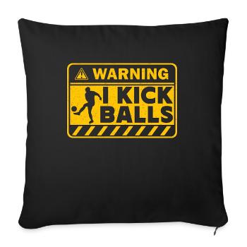 Avertissement de kickball I Kick Balls Tournoi de kickball - Housse de coussin décorative 45 x 45 cm - noir - Devant