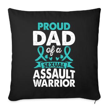 Père de l’agression sexuelle Warrior Awareness - Housse de coussin décorative 45 x 45 cm - noir - Devant