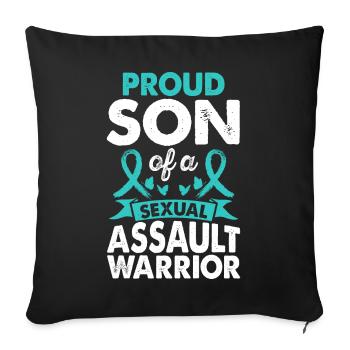 Fils d’agression sexuelle Warrior Awareness - Housse de coussin décorative 45 x 45 cm - noir - Devant