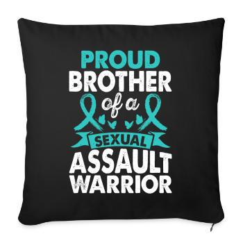 Frère de Sexual Assault Warrior Awareness - Housse de coussin décorative 45 x 45 cm - noir - Devant
