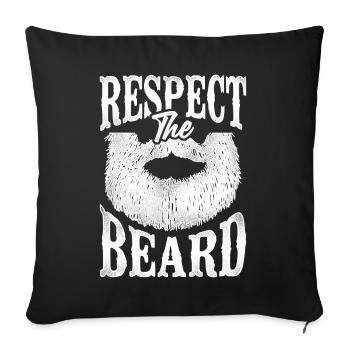 Beard Lover Bearded Man Respect - Sofa pillowcase 17,3'' x 17,3'' (45 x 45 cm) - black - Front