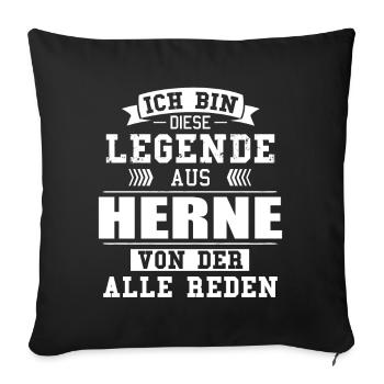 Stadt Herne Deutschland Legende Spruch - Sofakissenbezug 45 x 45 cm - Schwarz - Vorne