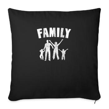 Famille - Housse de coussin décorative 45 x 45 cm - noir - Devant