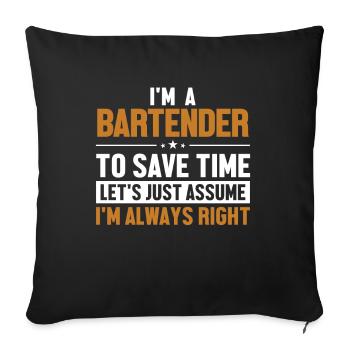 Barman Supposons que j’ai raison Barman - Housse de coussin décorative 45 x 45 cm - noir - Devant