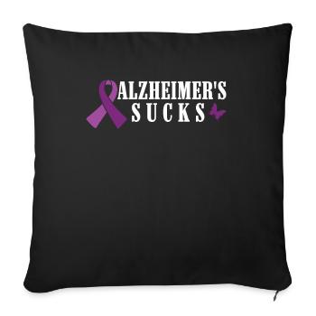 Alzheimer’s Sucks - Alzheimer’s Awareness Dementia - Housse de coussin décorative 45 x 45 cm - noir - Devant