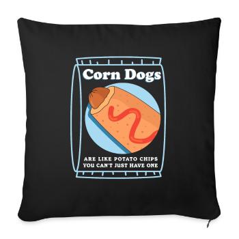 Chien de maïs Corndog | Corn Dogs Corndogs Cadeau - Housse de coussin décorative 45 x 45 cm - noir - Devant