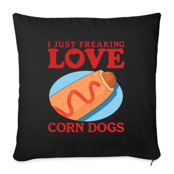 Corn Dog Corndog Corndogs Corn Dogs Gift - Sofa pillowcase 17,3'' x 17,3'' (45 x 45 cm) - black - Front