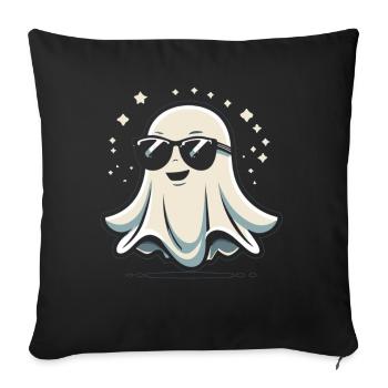 Fantôme avec des lunettes de soleil - Housse de coussin décorative 45 x 45 cm - noir - Devant