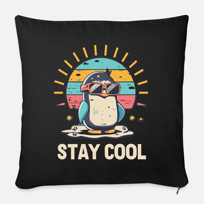 Chillen mit Stil: Pinguin-Edition - Sofakissenbezug 45 x 45 cm - Schwarz