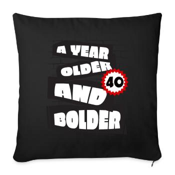 Un an plus drôle 40 ans Anniversaire Geburtstag - Housse de coussin décorative 45 x 45 cm - noir - Devant