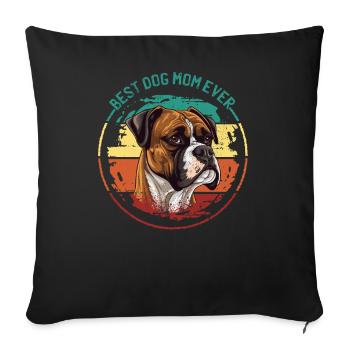 Boxer-Hunderasse Boxer-Mom Zubehör Hundehalter - Sofakissenbezug 45 x 45 cm - Schwarz - Vorne