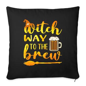 Witch Way To The Brew Funny Halloween Beer Pun - Sofa pillowcase 17,3'' x 17,3'' (45 x 45 cm) - black - Front
