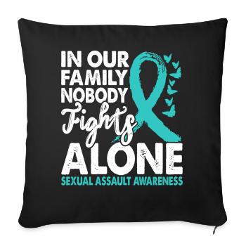 Personne ne lutte seul contre la conscience sexuelle - Housse de coussin décorative 45 x 45 cm - noir - Devant