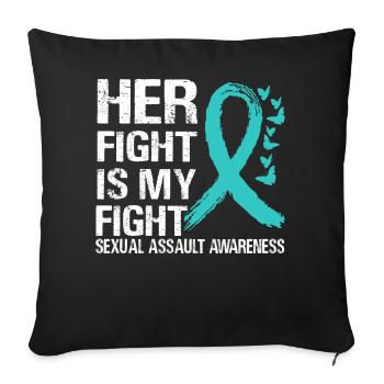 Votre lutte contre les agressions sexuelles - Housse de coussin décorative 45 x 45 cm - noir - Devant