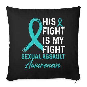 Son combat contre les agressions sexuelles - Housse de coussin décorative 45 x 45 cm - noir - Devant