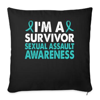 Mois des survivants de la sensibilisation pour - Housse de coussin décorative 45 x 45 cm - noir - Devant