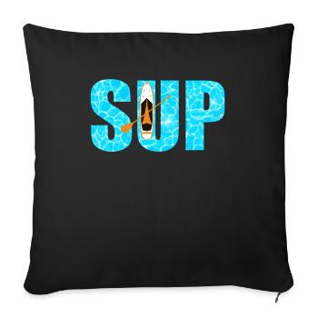 SUP Paddleboarding - Sofa pillowcase 17,3'' x 17,3'' (45 x 45 cm) - black - Front