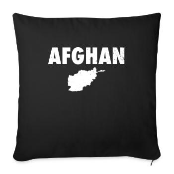 Afghan Afghanistan Map Vintage Afghan - Sofa pillowcase 17,3'' x 17,3'' (45 x 45 cm) - black - Front