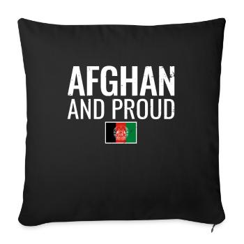 Afghan And Proud Afghanistan Vintage Flag - Sofa pillowcase 17,3'' x 17,3'' (45 x 45 cm) - black - Front